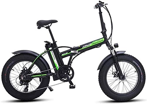 Elektrofahrräder : E-Bike Mountainbike Electric Snow Bike, schnelle elektrische Fahrräder für Erwachsene 20 Zoll Elektrofahrrad, Aluminiumlegierung Falten Elektrische Mountainbike mit Rücksitz, Motor 500 Watt, 48 V 15AH