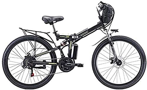 Elektrofahrräder : E-Bike Mountainbike Elektrische Schnee-Fahrrad, kraftbereitete Fahrrad-Falten von 26 Zoll hoher Kohlenstoffstahl 350 W / 500 W Motorspülen, einfach kompakte abnehmbare Lithium-Batterie 48-V-faltendes