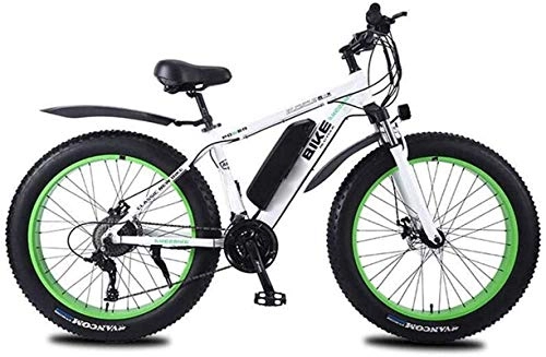 Elektrofahrräder : E-Bike Mountainbike Elektrische Schneefahrräder, 26 im fetten Reifen Elektrische Fahrrad für Erwachsene 350W Mountain E-Bike mit 36V abnehmbarer Lithiumbatterie und 27 Geschwindigkeitsgetriebe-Umschal