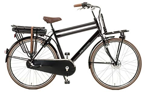 Elektrofahrräder : E-Bike Pelikaan Hollandrad Herren 28 Zoll 56 cm Schwarz 3-Gang Modell 2020 | Elektrofahrrad Ebike E Fahrrad fr Mnner | Hollandfahrrad Holland Fahrrad | Herrenrad Komplett Modern Neu