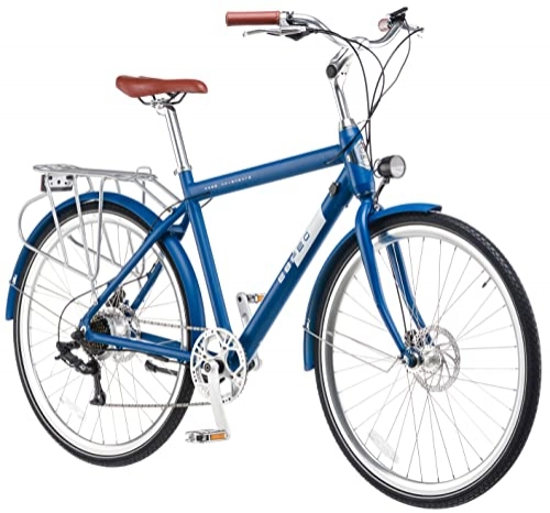 Elektrofahrräder : EBFEC E-Bike 28 Zoll Herren City Fahrrad Pedelec, 7 Gang Aluminium Elektro Rad mit Scheibenbremse 250W Motor, Blau