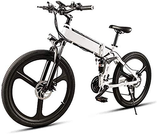 Elektrofahrräder : Ebike e-bike, 26-Zoll-21-Speed-Elektro-Schnee-Fahrrad 350W Folding Mountain elektrisches Fahrrad mit 48V10AH austauschbaren Lithium-Ionen-Akku, Aluminiumlegierung Doppel Suspension Bike, Höchstgeschwi
