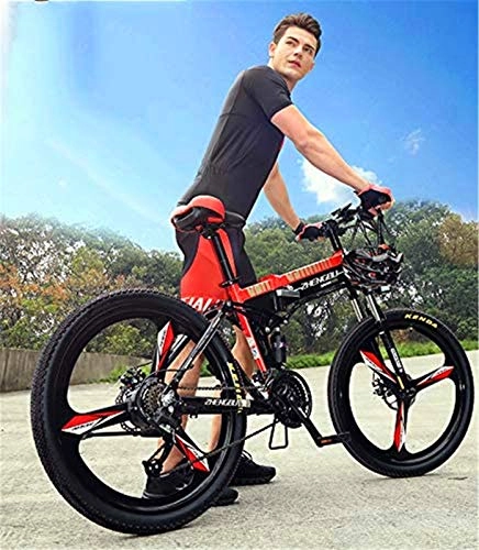 Elektrofahrräder : Ebike e-bike, 90km Electric Mountain faltbare bycicles -26" Adult Doppelscheibenbremse und Full Suspension Bike, 48V 14.5Ah 400W E-Bike mit Aluminiumlegierung und Smart LED Meter, 27 Geschwindigkeit