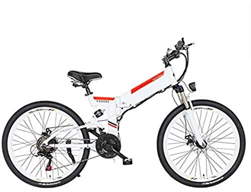 Elektrofahrräder : Ebike e-bike, Elektro-Bike Folding Electric Mountain Bike mit 24" Superleichtgewicht Aluminiumlegierung elektrisches Fahrrad, Premium Full-Suspension und 21-Gang Getriebe, 350 Motor, Lithium-Batterie