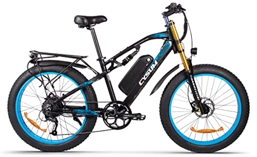 Elektrofahrräder : Electric Bike 26 Inch *4.0 Fat tire Snow Bicycle for Men 48V *17Ah LG / Panasonic li-Battery Mountain Bike (Blue)