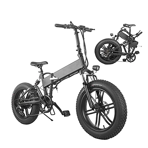Elektrofahrräder : Electric Fat Tire Bicycle Folding Bike 36V 12Ah 500W Lithium Battery Beach Snow Mountain 20" Ebike Moped