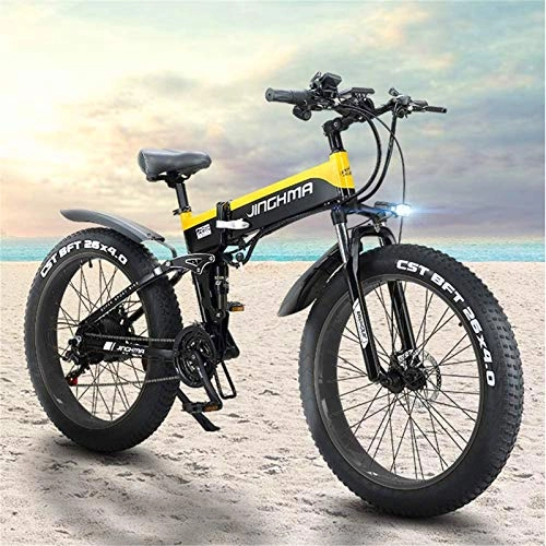 Elektrofahrräder : Electric Snow Bike, 26 Zoll Electric Mountain Bike, 4, 0 Fat Tire Bike Schnee, 48V500W Motor / 13AH Lithium-Batterie weicher Schwanz Bike, mit LCD-Display und Front-LED-Scheinwerfer Lithium Battery Bea