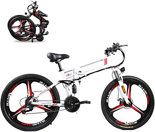 Elektrofahrräder : Electric Snow Bike, 350 Watt faltendes elektrisches Fahrrad 26 "Elektrische Fahrrad Berg E-Bike 21 Geschwindigkeit 48V 8A / 10A / 12.8A Abnehmbare Lithiumbatterie Elektrische Fahrräder für Erwachsene