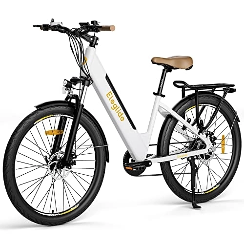 Elektrofahrräder : Eleglide E-Bike, T1 Step-Thru Elektrofahrrad 27, 5'' Trekkingrad E-Citybike mit 36V 12.5Ah Lithium-Akku bis zu 100KM Lange Range, 250W Motor, Shimano 7 Gänge ebike, LCD Display