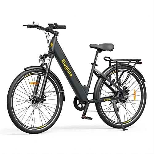 Elektrofahrräder : Eleglide E-Bike, T1 Step-Thru Elektrofahrrad 27, 5'' Trekkingrad E-Citybike mit 36V 12.5Ah Lithium-Akku bis zu 100KM Lange Range, 250W Motor, Shimano 7 Gänge ebike, LCD Display (Dunkelgrau)