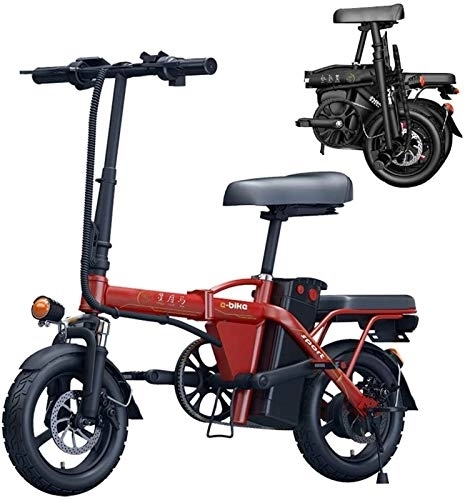 Elektrofahrräder : Elektrische E-Bikes, zusammenklappbares Elektrofahrrad für Erwachsene, 14-Zoll-Elektrofahrrad / Pendler-E-Bike mit 250-W-Motor, Abnehmbarer wasserdichter und staubdichter 48-V-6-Ah-36-Ah-Lithiumbatte