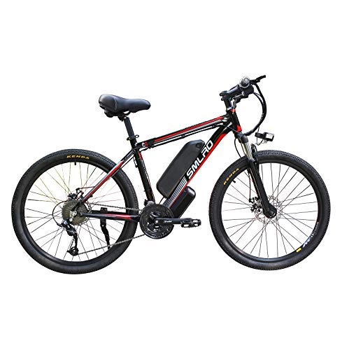 Elektrofahrräder : Elektrische Fahrräder für Erwachsene, 250W Aluminiumlegierung Ebike Fahrrad Removable 48V / 13Ah Lithium-Ionen-Akku Mountainbike / Arbeitsweg Ebike (Black red 250W 13A)
