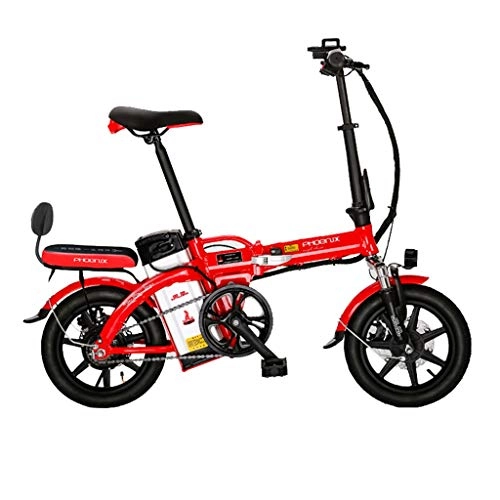 Elektrofahrräder : Elektrisches Fahrrad 14 Zoll faltende elektrische Lithium-Batterie des Fahrrad-48V fr Mnner und Frauen erwachsenes elektrisches Fahrrad, Energie-Leben 85-100km ( Color : WHITE , Size : 123*30*93CM )