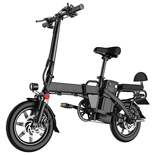 Elektrofahrräder : Elektrisches Fahrrad Schnelles Falten 48V 250W Leiser Motor Scheibenbremse Lithium-Ionen-Akku Mit Kurzer Ladung Batteriekapazitt Whlbar, Black-12Ah / 576Wh