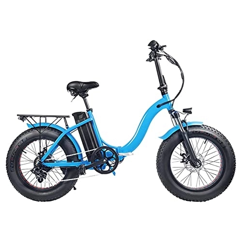 Elektrofahrräder : Elektro Klapprad, E Bike Fat Reifen 20"* 4", E-Folding Bike, 36V 15AH ausziehbarer Baterrie, 250W Motor, tragbares E-Bike Klapprad ebike Herren e Bike Damen, blau