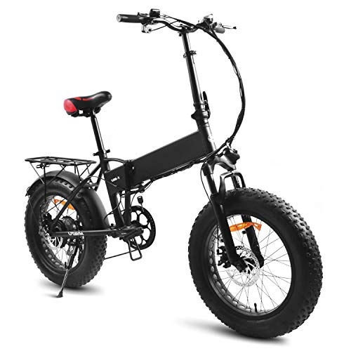 Elektrofahrräder : Elektrofahrrad 250W 20 Zoll Fettreifen Elektrisch klappbares Strand-Snowbike für Erwachsene, Aluminiumlegierung-Elektroroller 6-Gang-Elektrisches Klapprad mit Abnehmbarer 48V8Ah-Lithium batterie