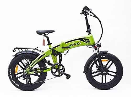 Elektrofahrräder : Elektrofahrrad E-Bike Fat Bike Klapprad Doppelfederung Madicks grün 250W