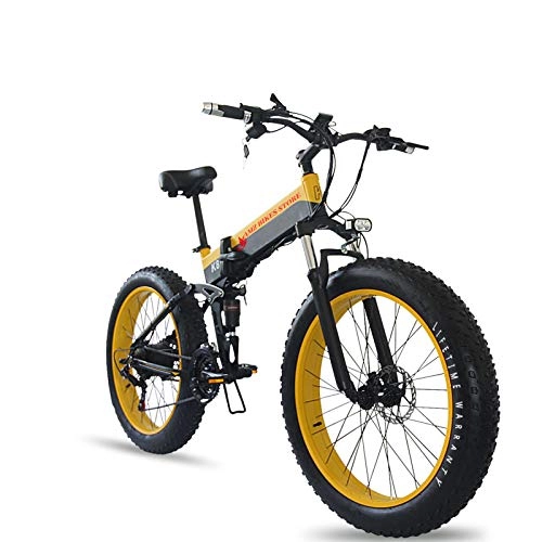 Elektrofahrräder : Elektrofahrrad E-Bike Klapprad Mountainbike, 26"*4.0Elektrisches Fahrrad mit 48V 1000W Heckmotor 14.5AH Abnehmbarer Lithium Akku, MTB für Outdoor Herren Damen