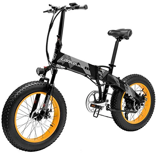 Elektrofahrräder : Elektrofahrrad Ebike Mountainbike Klapprad 20 Zoll mit 48V 10, 4Ah Lithium-Akku, 1000 W / 500 W Motor 35 km / h, Elektrische E-Bike für Herren Damen Lankeleisi X2000PLUS (500W)