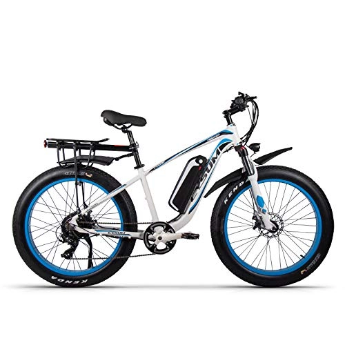 Elektrofahrräder : Elektrofahrrad für Erwachsene M980 26 Zoll Mountainbike 1000W 48V 17Ah Snow Fat Reifen Fahrräder (Blau)