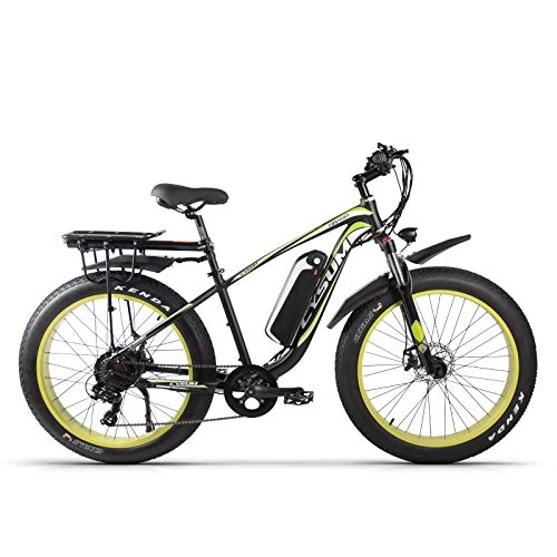 Elektrofahrräder : Elektrofahrrad für Erwachsene M980 26 Zoll Mountainbike 1000W 48V 17Ah Snow Fat Reifen Fahrräder (Grün)