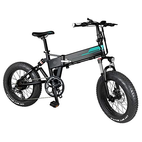 Elektrofahrräder : Elektrofahrrad Klapprad Ebike Mountainbike 20 Zoll Fettreifen mit 36V 12, 5Ah Lithium-Akku, 250W 30 km / h, Shimano 7-Gang E-Mountainbike Elektrische E-Bike mit LCD-Bildschirm für Erwachsene, Schwarz