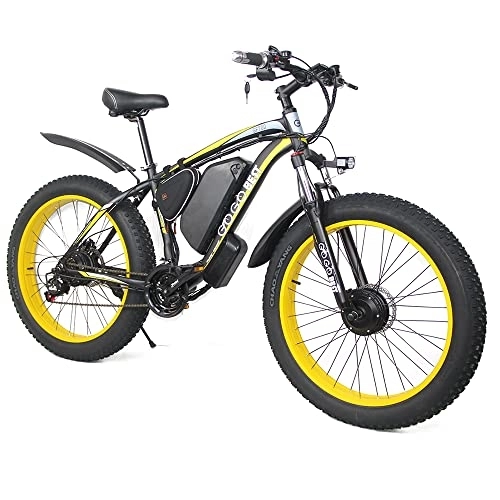 Elektrofahrräder : Elektrofahrrad mit doppeltem Antrieb, stoßfest, faltbar, für den Außenbereich, Reiten, Mountainbike