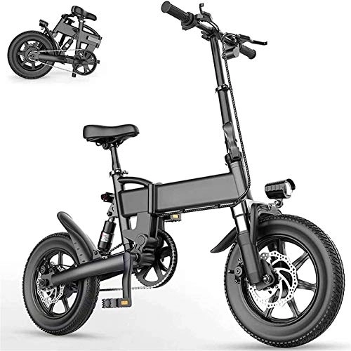 Elektrofahrräder : Elektrofahrrad Zusammenklappbares Elektrofahrrad 15, 5 Meilen pro Stunde Elektrofahrräder aus Aluminiumlegierung für Erwachsene mit 16-Zoll-Reifen und 250-W-36-V-Motor E-Bike City Commute Wasserdic