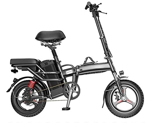Elektrofahrräder : Elektrofahrrad, zusammenklappbares Elektrofahrrad E-Bike, 14-Zoll-Elektrofahrrad mit abnehmbarem 48-V-Lithium-Ionen-Akku, 250-W-Motor, Doppelscheibenbremsen, 3 digital einstellbare Geschwind