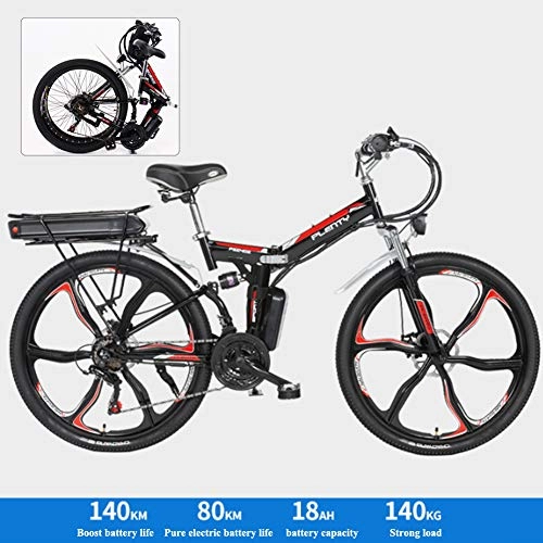 Elektrofahrräder : Elektrofahrräder 48V 12A 720Wh Li-Batterie Faltrad MTB Mountainbike E Bike 26 Zoll Shimano 21 Speed Fahrrad Intelligente Elektrofahrrad, Six Knife Wheel