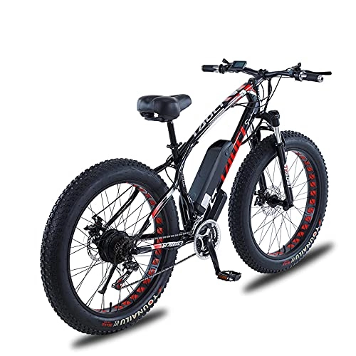 Elektrofahrräder : Elektrofahrräder, Elektrofahrräder, Klapp-Mountainbikes, mit doppelter Stoßdämpfungsfunktion, geeignet für Erwachsene (Schwarz, 48V / 13AH / 350W)