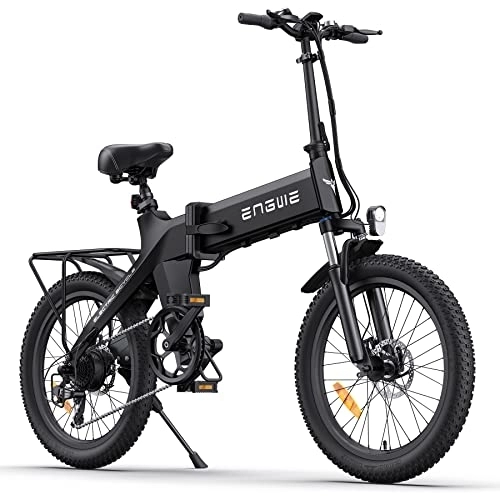 Elektrofahrräder : ENGWE C20 Pro E-Bike Elektrofahrrad E-Fahrrad mit 20" 3, 0 Fat Tire, 250W 36V 15.6Ah Batterie Reichweite bis zu 40-120km, 7-Gang-All-Terrain Klapprad, City EBike, off-Road Mountainbike (Schwarz)