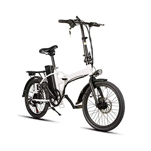 Elektrofahrräder : Erwachsene Stadt eBike Faltbare Elektro-Moped-Fahrrad for Erwachsene 250W Smart-Fahrrad-Folding E-Bike-6-Gang-Speichenrad 36V 8AH Elektro-Bike 25 km / h (Farbe : Weiß, Größe : Einheitsgröße)