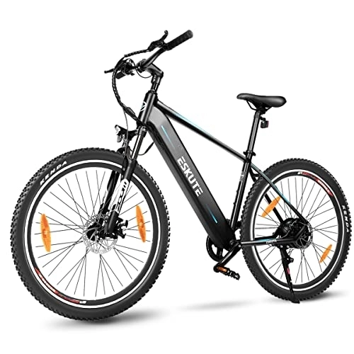 Elektrofahrräder : ESKUTE E-Bike Netuno E-Mountainbike 27, 5" ebike mit 36V 14.5Ah Samsung-Zellen Akku bis zu 120 km, 250W Motor und Shimano 7 Gang Beste Elektrofahrrad für Damen und Herren