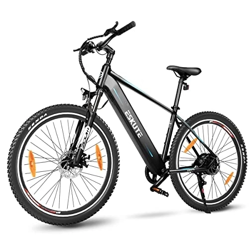 Elektrofahrräder : ESKUTE E-Bike Netuno E-Mountainbike 27, 5 Zoll ebike mit 36V 14.5Ah Samsung-Zellen Akku bis zu 120 km, 250W Motor und Shimano 7-Gang Beste Elektrofahrrad für Damen und Herren