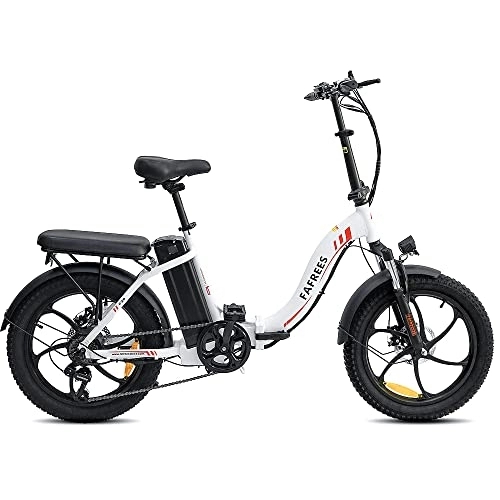 Elektrofahrräder : Fafrees F20 Klapprad E-Bike Elektrofahrrad 20 Zoll, Fat Tire E-Fahrrad 250W mit 36V 15Ah Wechselakku, Faltbares City E-Bike 25 km / h, Mountainbike mit Shimano 7 Gängen, Weiß