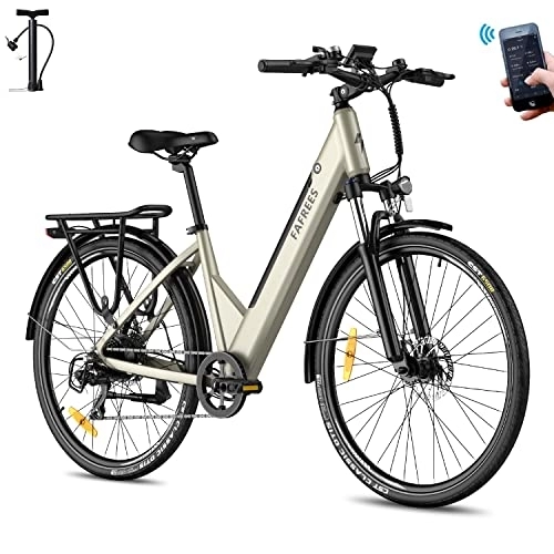 Elektrofahrräder : Fafrees F28 Pro City E-Bike 27.5" mit APP-Steuerung und USB-Anschluss, Elektrofahrrad 250W Motor 36V 14, 5Ah Integrierter Abnehmbarer Akku, Shimano 7-Gang-Schaltung E-Mountainbike