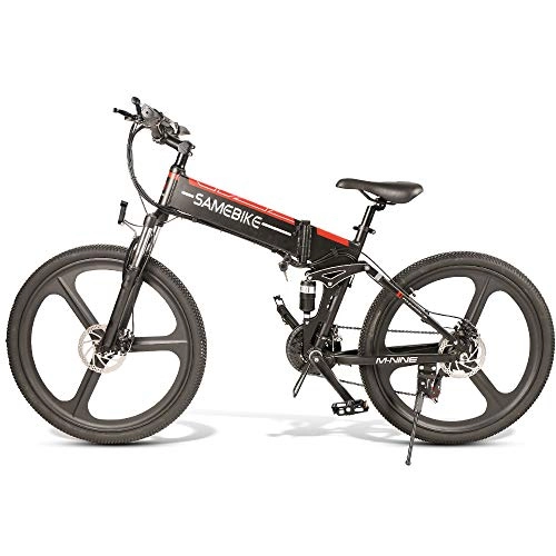 Elektrofahrräder : Fafrees Mountainbike E-Bike 26 Zoll Elektrofahrrad größter Motor, E Bike Faltbares Fahrrad 10.4Ah / 48V, Mountainbike 150 kg Pedelec Ebike Shimano 21-Gang mit USB Funktion für Damen und Herren -Schwarz