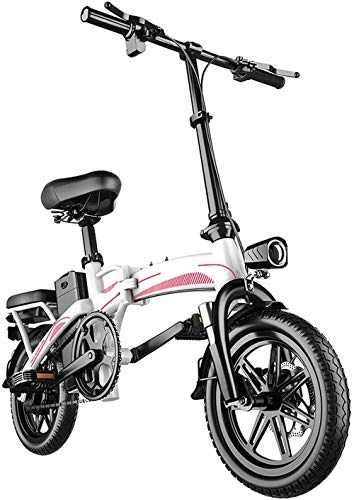 Elektrofahrräder : Faltbare Elektrofahrräder für Erwachsene 400W e Fahrrad 48V 16Ah Abnehmbare Lithium-Ionen-Batterie mit großer Kapazität Einstellbare Lenkerhöhe-Weiß