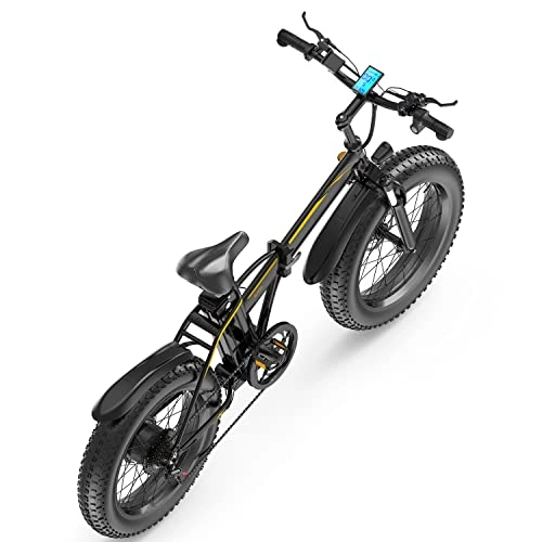 Elektrofahrräder : Faltbares E-Bike, 7-Gang E Mountain Bike E20, 20Zoll Fettreifen mit hochfestem Gehäuse aus Aluminiumlegierung, 12.8Ah Akku bis zu 60km Laufleistung, 250W Motorleistung bis zu 25km / h Geschwindigkeit