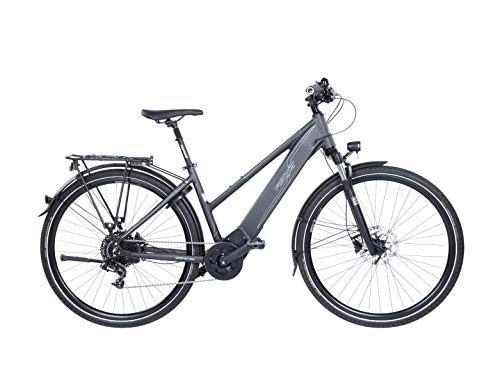 Elektrofahrräder : FISCHER Damen - Trekking E-Bike VIATOR 6.0i, Elektrofahrrad, grau matt, 28 Zoll, RH 49, Brose Drive C Mittelmotor 90 Nm, 36 V Akku