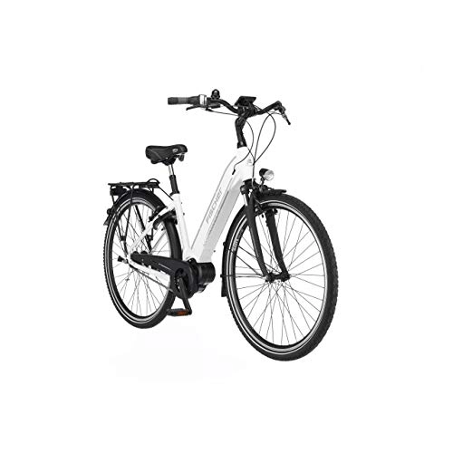 Elektrofahrräder : FISCHER E-Bike City CITA 3.1i, Elektrofahrrad, weiß matt, 28 Zoll, RH 44 cm, Mittelmotor 50 Nm, 48 V / 418 Wh Akku im Rahmen