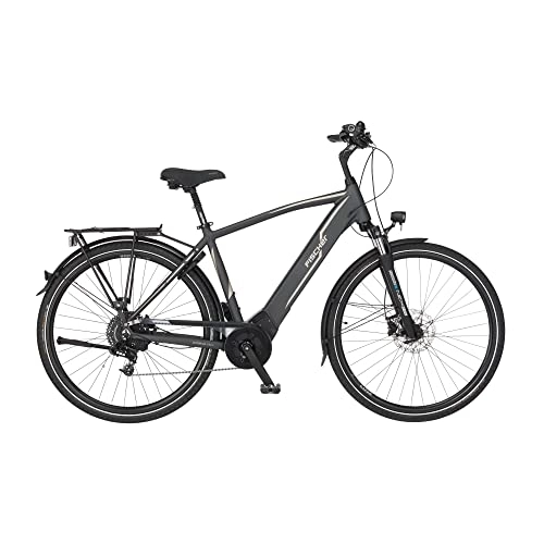 Elektrofahrräder : Fischer E-Bike Trekking, VIATOR 5.0i Elektrofahrrad für Herren, RH 55 cm, Mittelmotor 50 Nm, 36 V Akku im Rahmen, schiefergrau matt, 28 Zoll
