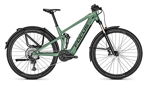 Elektrofahrräder : Focus Thron² 6.8 EQP Bosch Trail & Touren Fullsuspension Elektro Mountain Bike 2021 (S / 40cm, Mineral Green)