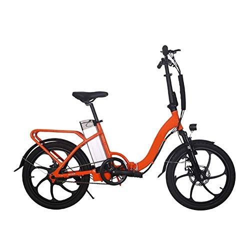 Elektrofahrräder : Folding Electric Bike 20", 36V10AH Abnehmbare Lithium-Batterie Mit LCD-Instrumententafel Vorne Und Hinten Scheibenbremsen LED-Licht Highlight, Orange