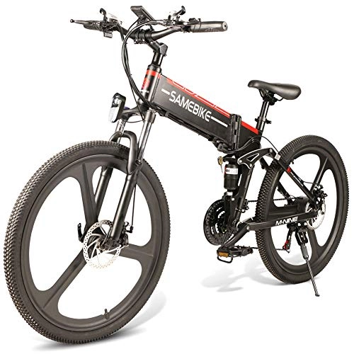 Elektrofahrräder : Fxhan Folding Mountain Bike Electric Bicycle 26 Inch 350W Brushless Motor 48V Portable for Outdoor