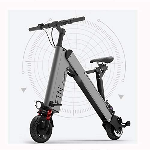 Elektrofahrräder : FYJK Mini Electric Bikes Mode & Smart Electronic Vehicle Scooter Elektromobilitt Fahrrad Faltbare & tragbares elektrisches Fahrrad, Grau, 35~40KM