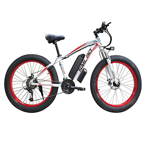 Elektrofahrräder : FZYE 26 Zoll Elektrofahrräder Bike, 48V 1000W Federgabel aus Aluminiumlegierung Bicycle 21 Geschwindigkeit Adult Fahrräder Sport Outdoor Freizeit, Weiß
