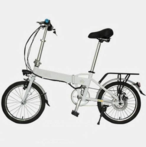 Elektrofahrräder : GHGJU Elektrisches Fahrrad klappbares elektrisches Fahrrad tragbare Batterie fr Erwachsene Auto kleine Mini-Power elektrisch Geeignet fr den tglichen Sport und Radfahren (Color : White)