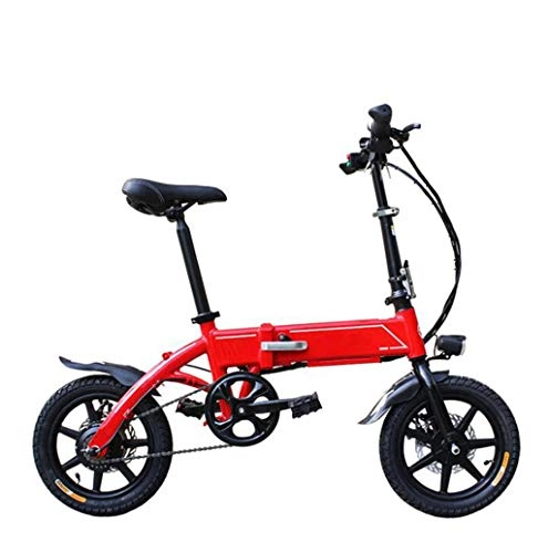 Elektrofahrräder : GHGJU Elektroauto Erwachsenen Klapprad tragbares Elektro-Fahrrad Moped Mode Batterie Auto Geeignet for den tglichen Sport und Radfahren (Color : Red)